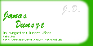 janos dunszt business card